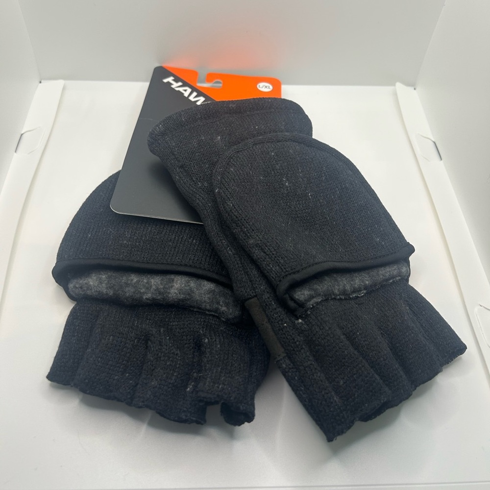Hawke & Co mitten/glove combo size L/XL black and grey